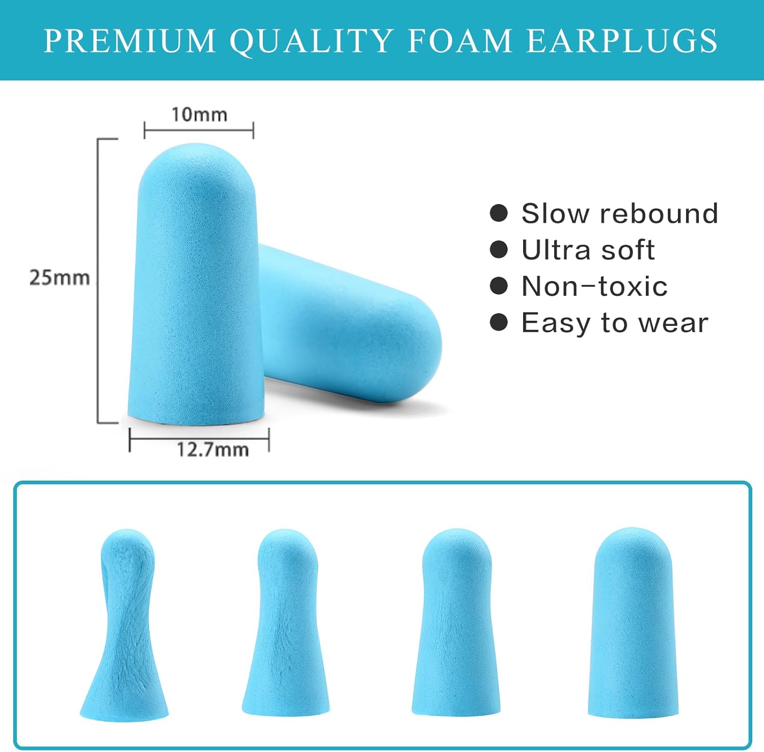 Lenicany 30Pair Soft Foam EarPlugs, 32dB Disposable Sound Blocking Noise Cancelling Ear Plugs for Sleeping/Concerts Loud Music/Shooting Guns/Work Construction, Hearing Safety Protection (Blue) - Image 5