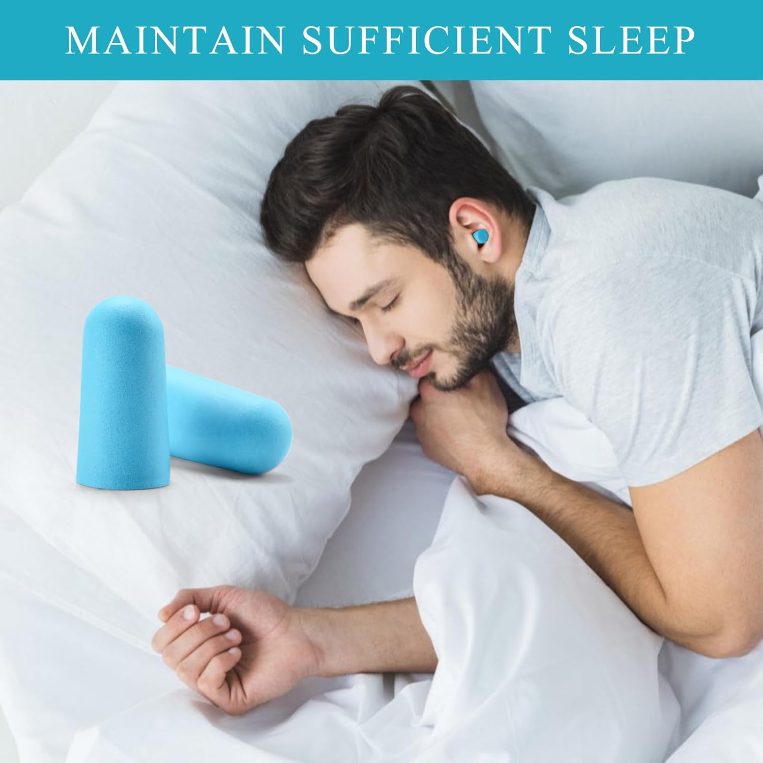 Lenicany 30Pair Soft Foam EarPlugs, 32dB Disposable Sound Blocking Noise Cancelling Ear Plugs for Sleeping/Concerts Loud Music/Shooting Guns/Work Construction, Hearing Safety Protection (Blue) - Image 7
