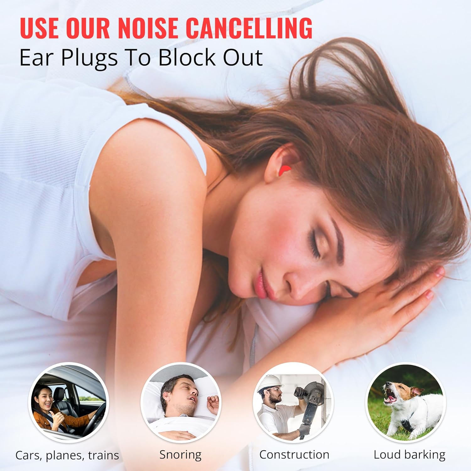 The Ear Buddy Premium Soft Foam Ear Plugs for Sleeping Noise Cancelling, Hearing Protection Earplugs for Shooting Range, Concerts, Work & Travel, Noise Reduction Rating 32 Decibels, 50 Pairs - Image 4