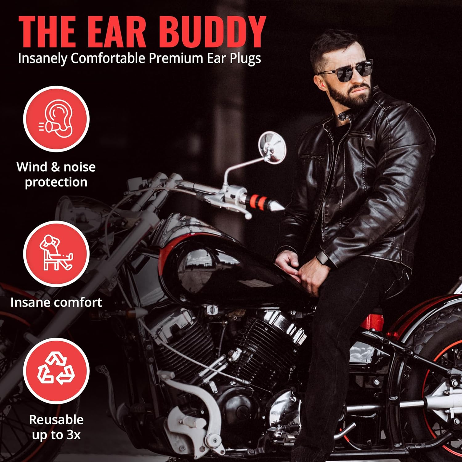 The Ear Buddy Premium Soft Foam Ear Plugs for Sleeping Noise Cancelling, Hearing Protection Earplugs for Shooting Range, Concerts, Work & Travel, Noise Reduction Rating 32 Decibels, 50 Pairs - Image 5